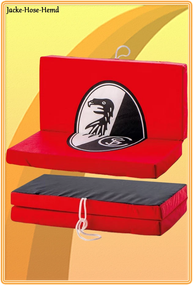 BERTELS Sitzkissen Klappkissen SC Freiburg Kissen Rot Logo Wappen Gr. 33x33cm NEU