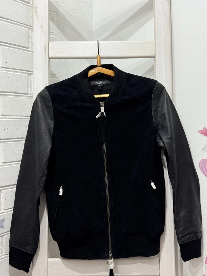 MUUBAA Kirkwood Bomber Jacket Suede Leather S 6 US 10 UK coat blazer - Image 2 of 4