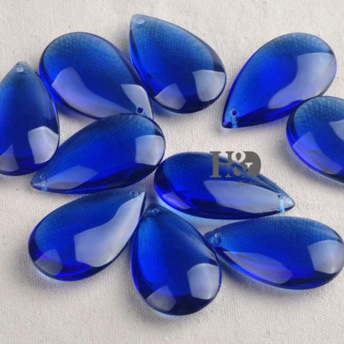 20pc Blue Chandelier Glass Crystal Lamp Prisms Parts Hanging Drops Pendants 50mm - Picture 1 of 3