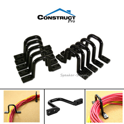Construct Pro 2-1/4'' x 2'' Non Conductive Plastic D-Ring Black 10 Pack Cat 5