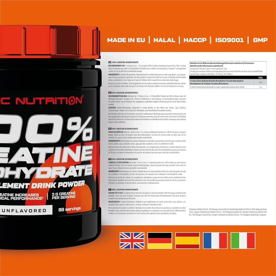 Scitec Nutrition 100% Creatine Kreatin Monohydrate - 2 x 300g Pulver - Bild 2 von 3
