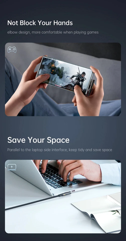 Mcdodo Transparent Right Angle USB C to USB C Fast Charger Cable 100W PD 5A - Image 4 of 4