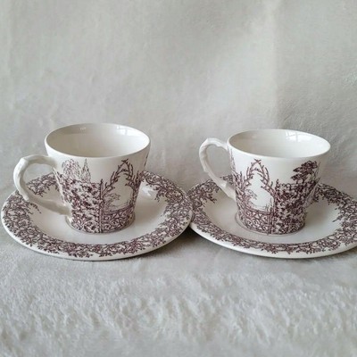 Hermes Les Maisons Enchantees Tea Cup Saucer 2 set Near Mint No 