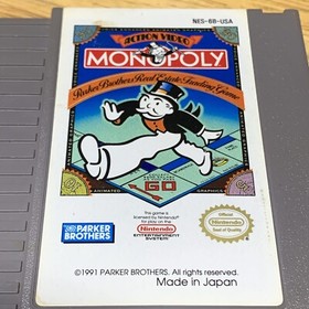 Monopoly NES Tested Works Nintendo Entertainment System ￼Parker Bros. Board Game