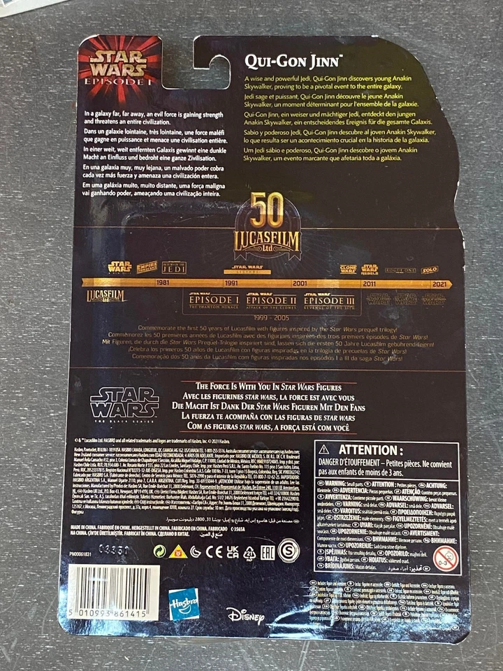 Star Wars Black Series 6” Qui-Gon Jinn Lucasfilm 50 aniversario NISB Foto 2 de 2