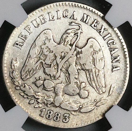 1883/2-Ga NGC Fine Mexico 25 Centavos Guadalajara Rare Silver Coin (23060405C) - Picture 4 of 6