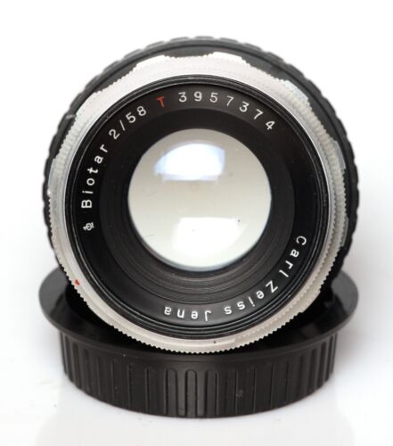 Carl Zeiss Jena BIOTAR Red T Lens f2 58mm EF mount  MINT 1038 - Picture 1 of 7