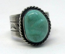 Silk Road Turquoise and Sterling Silver Ring. Size 8