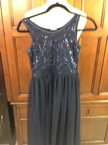 Cat & Jack Girls Size Large Dark Blue Sleeveless Sequin Bodice Tulle Skirt Lknw - Picture 13 of 14