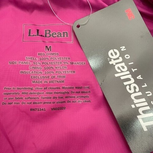 LL Bean NEW Women's Thinsulate Quilted Vest Size M Magenta Color - Picture 4 of 8