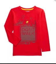 Appaman Peanuts Long Sleeve T-Shirt Kids Size 14 Red New