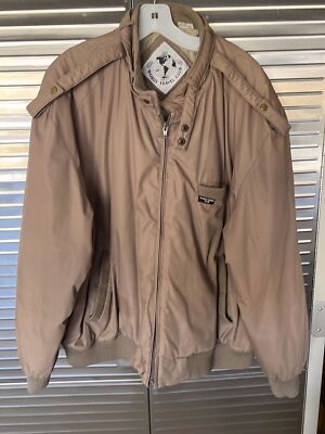 Vintage Mens XXL World Travel Club Light Weight Bomber Jacket Mushroom Brown