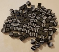 Lot of 100 Black & White Striped 10mm Cube Resin Rainbow Beads Jewelry Crafts