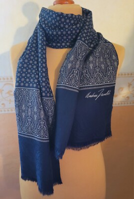 Andrea Zanellato Schal Vintage Seide Wolle 162 x 31 cm Top Zustand Etikett