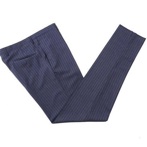Boglioli Slim-Fit Darker Slate Blue Woven Stripe Wool Suit 42R (Eu 52) NWT - Picture 2 of 10