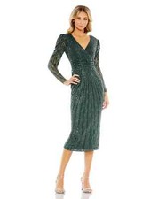 Mac Duggal Beaded Lace Long Sleeve Sheath Dress-Size 20 (LK#146 A)