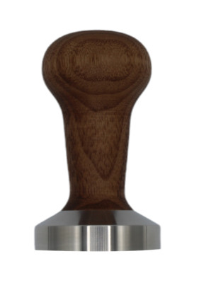 Espresso Tamper Ø 49mm Nut Wood Handle Stainless Steel Base