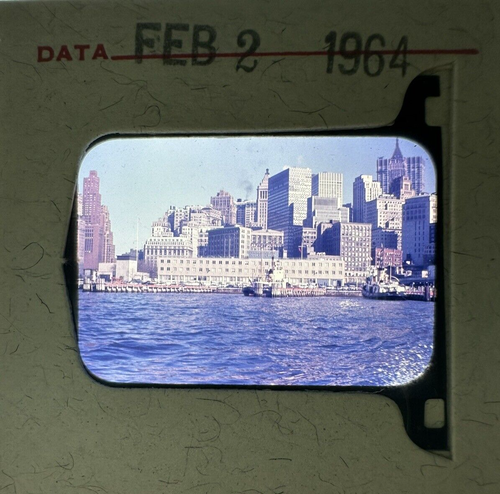 1964 NYC Manhattan Skyline Waterway Harbor Views 35mm 13 Slide Color Photographs - Picture 3 of 7