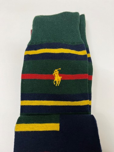 Polo Ralph Lauren Green / Navy / Burgundy Men’s 3 Pairs of Socks - Picture 5 of 6