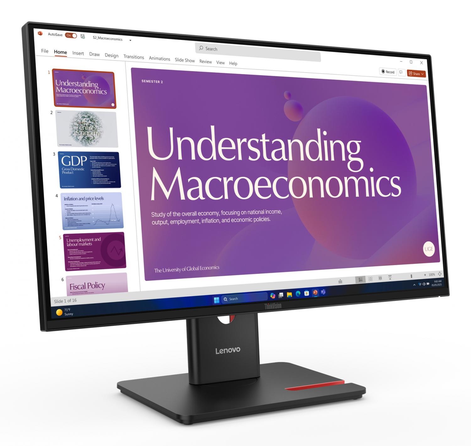 Monitor PC 23.8" Full HD IPS Risposta 6 ms Nero ThinkVision T24D-40 LENOVO foto 4