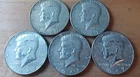 KENNEDY SILVER HALF DOLLARS 40% LOT OF 5 COINS 1967 NICE CONDITION! 1154