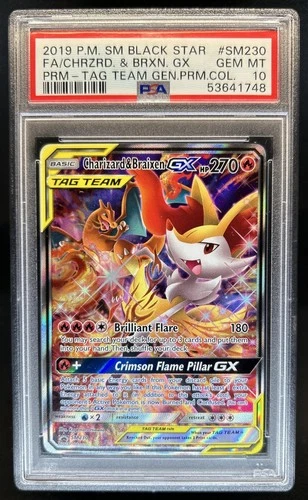 2019 Pokemon BSP Charizard & Braixen GX Full Art #230 PSA 10 GEM MINT