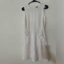 Tory Burch off white wool sheath sleeveless dress 4