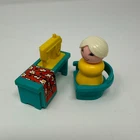 Vintage Fisher Price Little People | Sewing Machine | Yellow & Teal