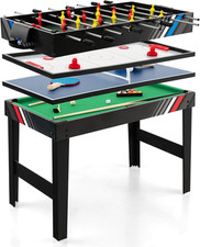 10-In-1 Multi Game Table, Combo Game Table Set W/Hockey, Foosball Pool Ping-Pong