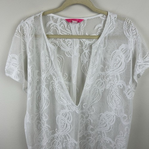 Lilly Pulitzer Aideen Lace swimsuit Cover-up in resort white size: XL - Picture 2 of 9