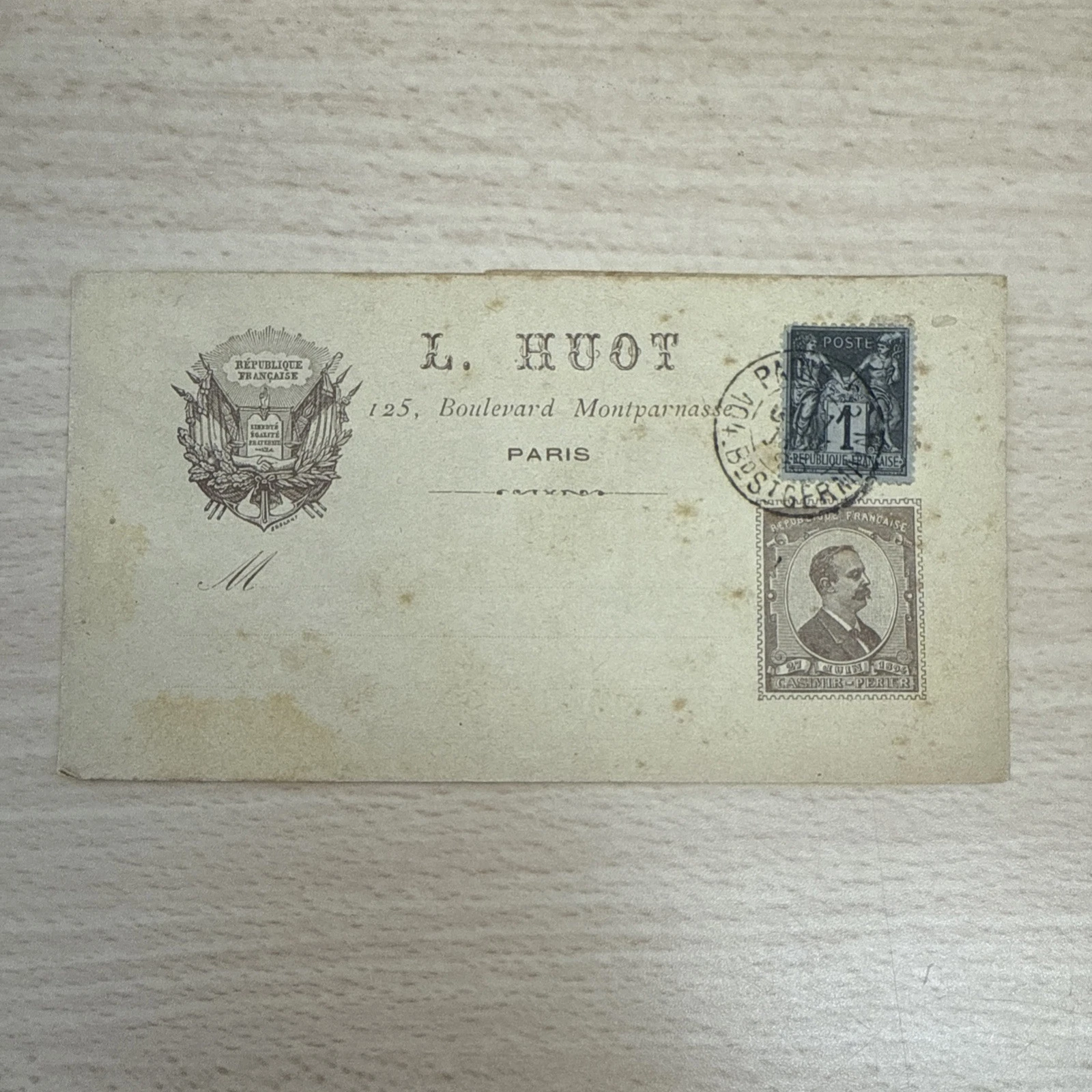 Tsar L. Huot Casimir Perrier 27 Juin 1894 Timbre Carte Postale Russie
