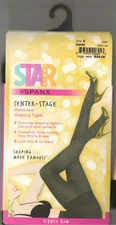 SPANX Star Power Blk Vertical Ribbed Pattern Shaping Tights  Sz E XL-See Chart