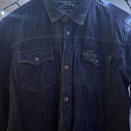 Mens Firetrap 100% Cotton Dark Blue Long Sleeve Denim Shirt Size Large. - Picture 6 of 15