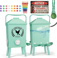 4.2-Gallon Gravity Chicken Feeder  Waterer Set   No-Waste Poultry Feeder with A