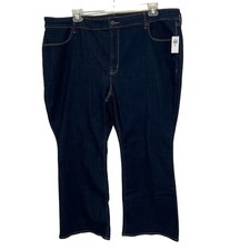 Old Navy Wow Flare Jeans Womens 24 SHORT Dark Blue High Rise Stretch Cowgirl NWT