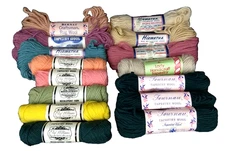 Tapestry Yarn Elsa Williams Bernat Bucilla Pure Wool 15 Skeins 40 Yds Ea Vtg NOS