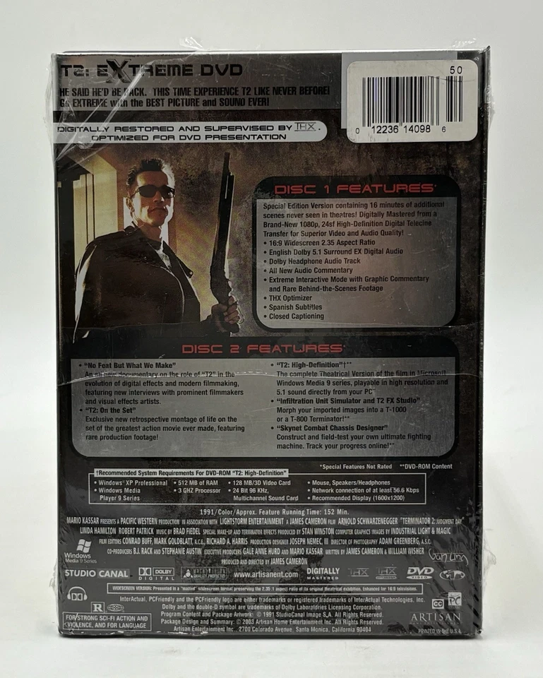 T2 Terminator 2 Judgement Day Extreme 2 -Disc Edition DVD Metal Case *Brand New* - Image 2 of 4