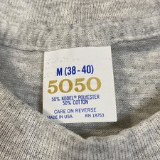 Vintage Single Stitch Pocket T Shirt 80s Mens Medium Made In USA Grey 5050