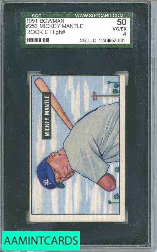 1951 BOWMAN MICKEY MANTLE #253 SGC 4 VG-EX RC ROOKIE