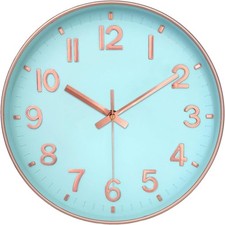 Wall Clock, 8 Inch Wall Clocks Battery Operated, Round Modern Non Ticking Silent