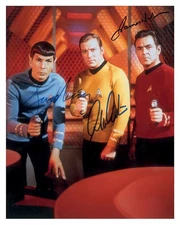 Leonard Nimoy William Shatner James Doohan 8x10 Autographed Photo Reprint Rare
