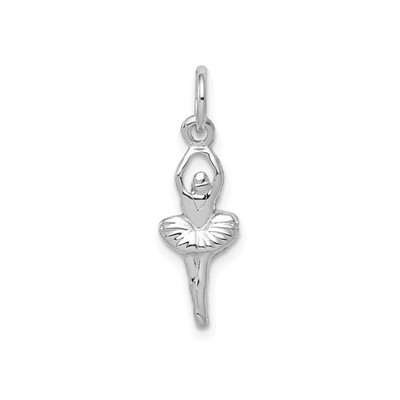 14k Weißgold Ballerina Anhänger Tänzerin Charm für Frauen Ballett Arabeske Schmuck