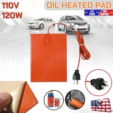 Silicone Car Engine Heater Pad Self-Adhesive Block Oil Pan Heating W/ US-Plug