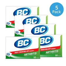 BC Arthritis Pain Relief Powder 50ct - 5 Pack - New