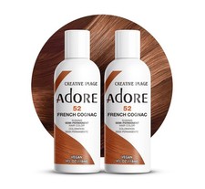  2 Pack Adore Semi Permanent Hair Dye Color 4oz  052 French Cognac 