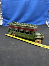 BEAUTIFUL ANTIQUE KENTON CAST IRON DOUBLE DECKER BUS Original Paint 11.5" A5B