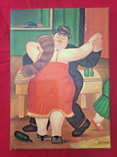 FERNANDO BOTERO quadro su tela olio 0,35x0,25m firmato timbrato