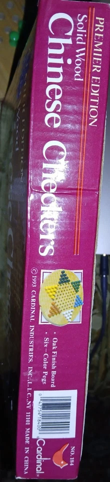 VTG 1993 Cardinal Solid Oak Chinese Checkers 6 Color Peg Game Premier Ed.  EUC - Image 2 of 4