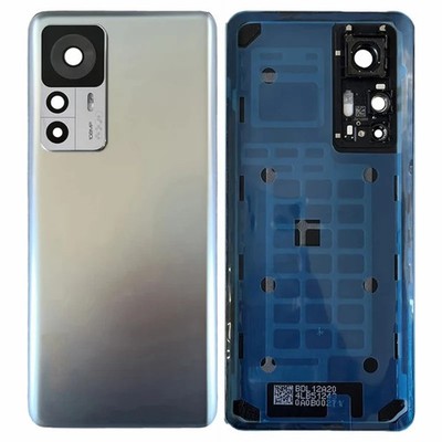 For Xiaomi 12T Pro 5G Back Battery Housing Cover with Camera Ring Lens silver