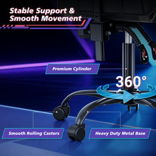 Ergonomic Coumputer Gaming Chair Office Swivel Recliner Seat w Footrest Black 8